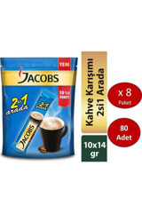 Jacobs 2'si 1 Arada Sade 14 gr 80 Adet Granül Kahve Hazır Kahve
