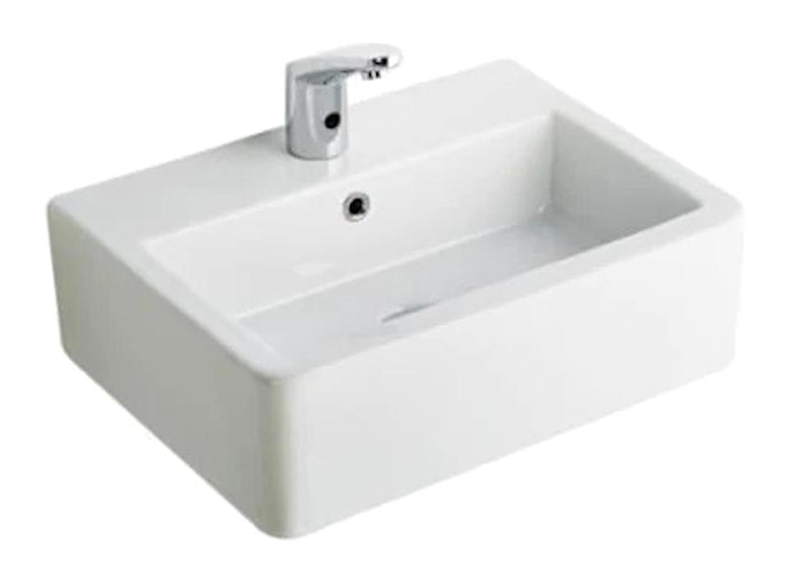 Seramiksan Aqua Tekli 56 cm Seramik Dikdörtgen Lavabo Beyaz