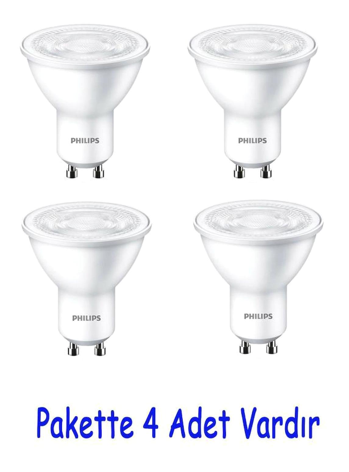 Philips Essential 50 W Beyaz GU10 Led Ampul 4 Adet