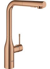 Grohe Essence SuperSteel-30270DA0 Spiralli Aplike Çift Girişli Aç Kapa Eviye Bataryası Bronz