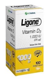 Ligone Vitamin D3 Aromasız Yetişkin Vitamin 100 Kapsül