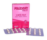 Folidevit Folik Asit Aromasız Yetişkin Vitamin 30 Tablet