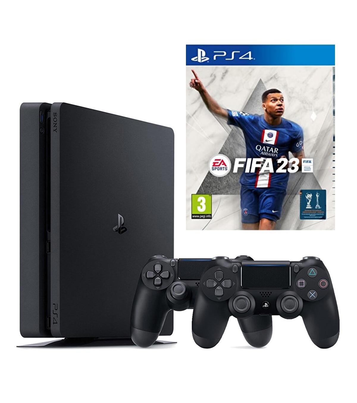 Sony Playstation 4 Slim 1 TB + 2 DualShock Kol + PS4 FC 23