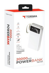 Torima TRM-1021 Hızlı Şarj 20000 mAh Powerbank Beyaz