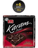 Eti Karam Bitter Çikolata 6x60 gr