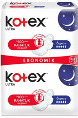 Kotex Ultra Double Organik Antialerjik Orta Gece 12'li Hijyenik Ped 1 Adet