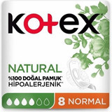 Kotex Natural Organik Antialerjik İnce Normal 8'li Hijyenik Ped 1 Adet