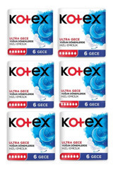 Kotex Organik Antialerjik İnce Gece 6'lı Hijyenik Ped 1 Adet