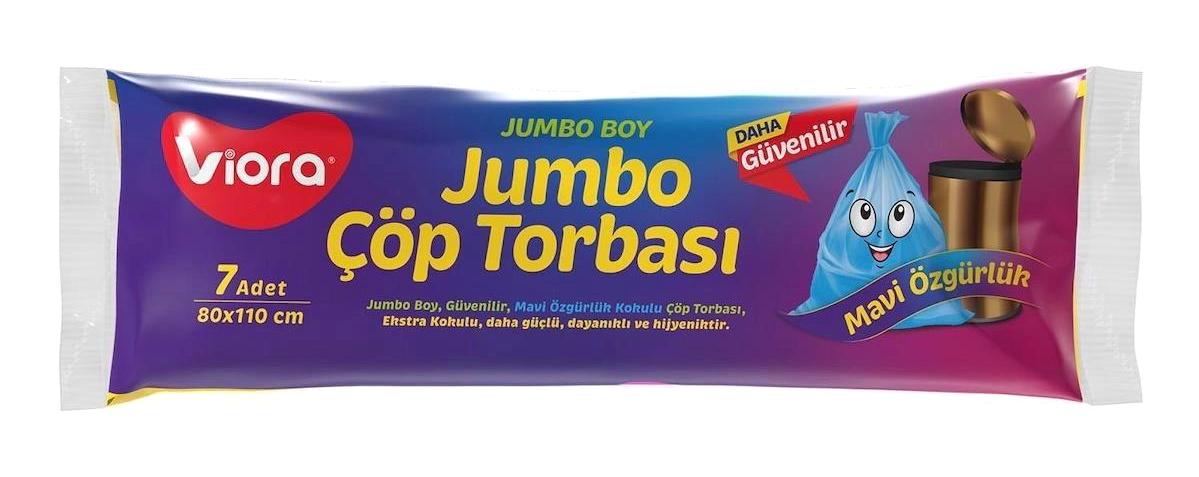 Viora Fresh Kokulu Jumbo Boy 80x110 cm Çöp Poşeti 7 Adet Mavi