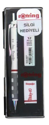 Rotring Tikky Silgili Plastik Metalik Beyaz 0.7 mm Uçlu Versatil Kalem Seti