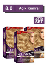 Wella Koleston Supreme 8.0 Açık Kumral Organik Krem Saç Boyası 3x60 ml