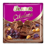 Ülker Kare Fındıklı Üzümlü Sütlü Çikolata 2x65 gr