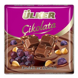 Ülker Kare Fındıklı Üzümlü Sütlü Çikolata 24x65 gr