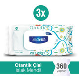 Deep Fresh Otantik Çini 120 Yaprak 3'lü Paket Islak Mendil