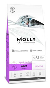 Molly Hipoalerjenik Tavuklu Kısırlaştırılmış Az Tahıllı Yetişkin Kedi Maması 15 kg