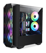 Lunatic Mesh RGB Mesh 5 Fanlı Siyah Dikey Kullanım ATX Oyuncu Bilgisayar Kasası