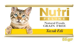 Nutri Feline Yetişkin Tavuk Parça Etli Yaş Kedi Maması 32x85 gr