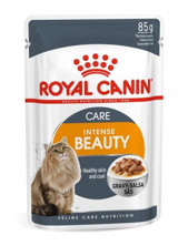 Royal Canin Intense Beauty Yetişkin Balık-Kümes Hayvanı Parça Etli-Soslu Yaş Kedi Maması 12x85 gr