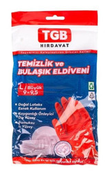 Tgb No 8 Kırmızı Medium 1 Çift Temizlik Eldiveni