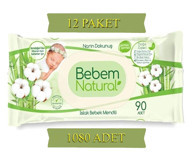 Bebem Natural Narin Dokunuş Yenidoğan 90 Yaprak 12'li Paket Islak Mendil