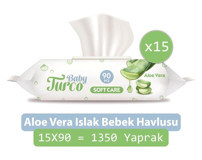 Baby Turco Soft Care Aloe Vera 190 Yaprak 15'li Paket Islak Bebek Havlusu