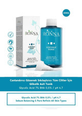 Ronna Beauty Glycolic Tüm Cilt Tipleri İçin Aha+Bha Gözenek Sıkılaştırıcı Likit Tonik 200 ml