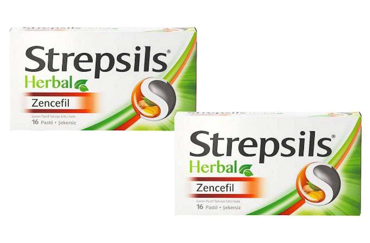 Strepsils Herbal Zencefil Adaçayı Yetişkin Pastil 2x16 Adet Tablet