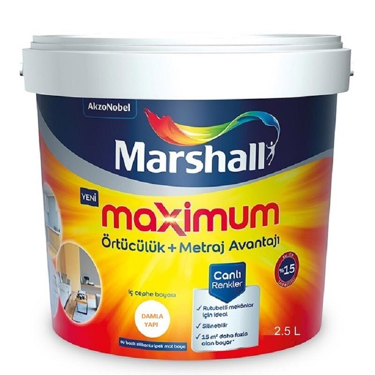 Marshall Maximum Su Bazlı Mat İç Cephe Boyası 2.5 lt Lokum