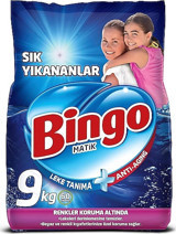 Bingo Matik Renkliler İçin 60 Yıkama Toz Deterjan 9 kg