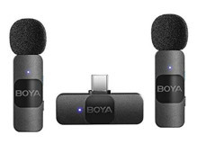 Boya By-V20 Condenser Type-C Kablosuz Yayıncı Siyah Yaka Mikrofon