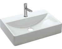 Newarc Smart 5005 Klasik Tekli 50 cm Seramik Tezgah Üstü Dikdörtgen Lavabo Beyaz