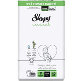 Sleepy Natural 7 Numara Organik Cırtlı Bebek Bezi 40 Adet