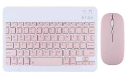 Huawei Mediapad T3 10 9.6" Sessiz Pembe Kablosuz Klavye Mouse Seti