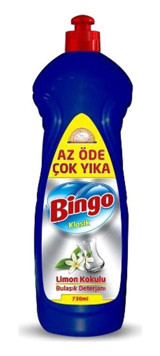 Bingo Klasik Limon Kokulu Sıvı El Bulaşık Deterjanı 12x730 ml