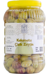 Egeye Dönüş Kalamata Tuzlu Salamura Çizik Yeşil Zeytin Pet Kavanoz 2 kg