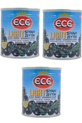 Ece Light Tuzsuz Siyah Zeytin Teneke 3x400 gr