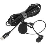 Jmary MC-R6 Profesyonel Condenser Type C Kablolu Yayıncı Yaka Mikrofonu Siyah