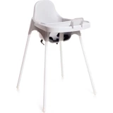 Baby Plus Star Emniyet Kemerli 25 kg Kapasiteli Tekerleksiz Tepsili Oturaklı Portatif Mama Sandalyesi Beyaz