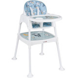 Baby Door Kuzu 3 in 1 Emniyet Kemerli 18 kg Kapasiteli Tekerleksiz Tepsili Oturaklı Portatif Mama Sandalyesi Mavi