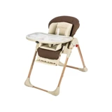 Baby Care BC 511 Alüminyum Emniyet Kemerli 15 kg Kapasiteli Tekerkelsiz Tepsili Oturaklı Katlanır Mama Sandalyesi Kahverengi