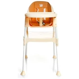Baby Plus Multi Emniyet Kemerli 15 kg Kapasiteli Tekerleksiz Tepsili Oturaklı Portatif Mama Sandalyesi Turuncu