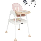 Baby Home Bh-1450 Mizzy Emniyet Kemerli 15 kg Kapasiteli Tekerleksiz Tepsili Oturaklı Portatif Mama Sandalyesi Pembe