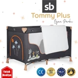 Sunny Baby Tommy Plus 25 kg Kapasiteli Taşınabilir 60x120 cm Anne Yanı Park Yatak Koyu Gri