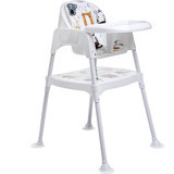 Baby Plus Multi Emniyet Kemerli 15 kg Kapasiteli Tekerleksiz Tepsili Oturaklı Portatif Mama Sandalyesi Beyaz