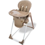 Baby Care BC 515 Alüminyum Emniyet Kemerli 15 kg Kapasiteli Tekerlekli Tepsili Oturaklı Katlanır Mama Sandalyesi Kahverengi