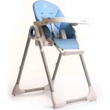 Baby Plus Mama Mia Emniyet Kemerli 20 kg Kapasiteli Tekerleksiz Tepsili Oturaklı Katlanır Mama Sandalyesi Mavi