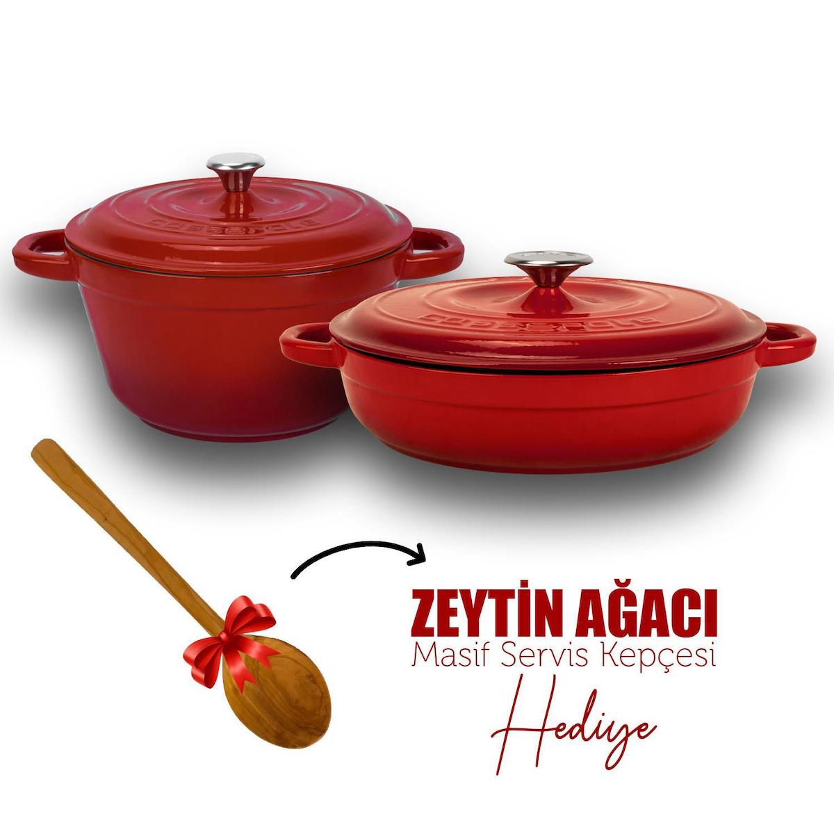 Lava 2X New Heritage 4 Parça Döküm Kapaklı Döküm Saplı Döküm Tencere ve Tava Seti