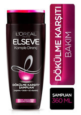 L'oréal Paris Elseve Komple Direnç Saç Dökülmesine Karşı Düz Saçlar İçin Kremsiz Şampuan Unisex Şampuanı 360 ml