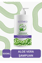 Estemed Onarıcı Düz Saçlar İçin Aloe Vera Kremsiz Şampuan Unisex Şampuanı 500 ml