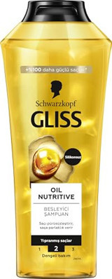 Gliss Oil Nutritive Onarıcı Düz Saçlar İçin Argan Yağlı Kremsiz Şampuan Unisex Şampuanı 400 ml